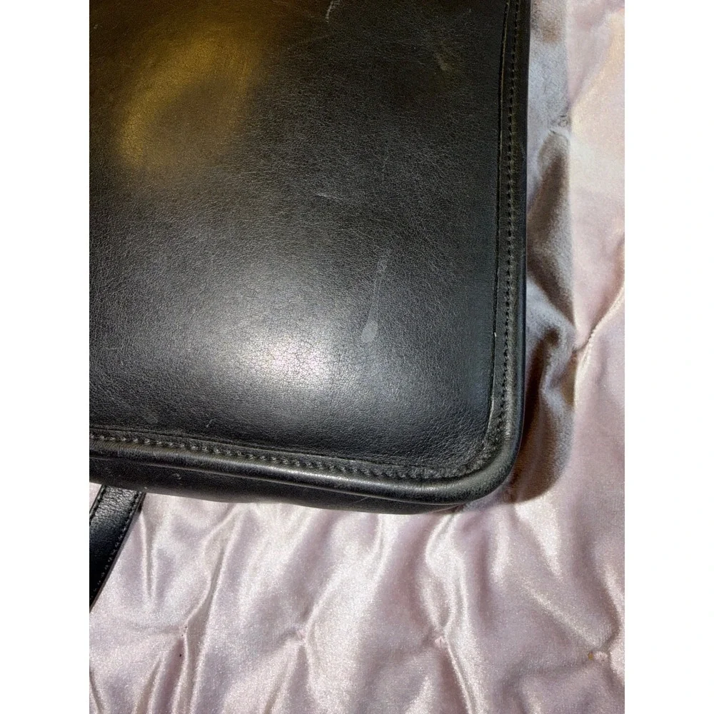 Vtg Coach Murphy Blk‎ Leather Bag Crossbody Turnlock Brass Classic 9930 Mini
